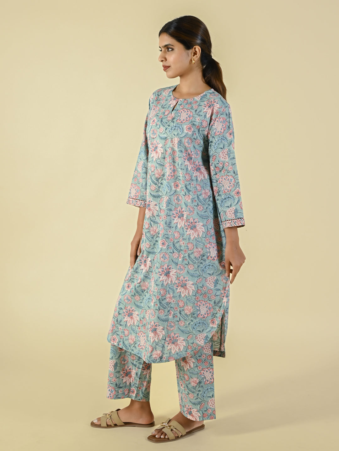 Hand block printed cotton co-ord set