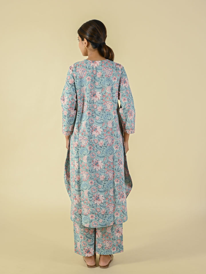 Hand block printed cotton co-ord set