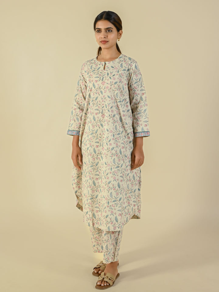 Hand block printed cotton co-ord set