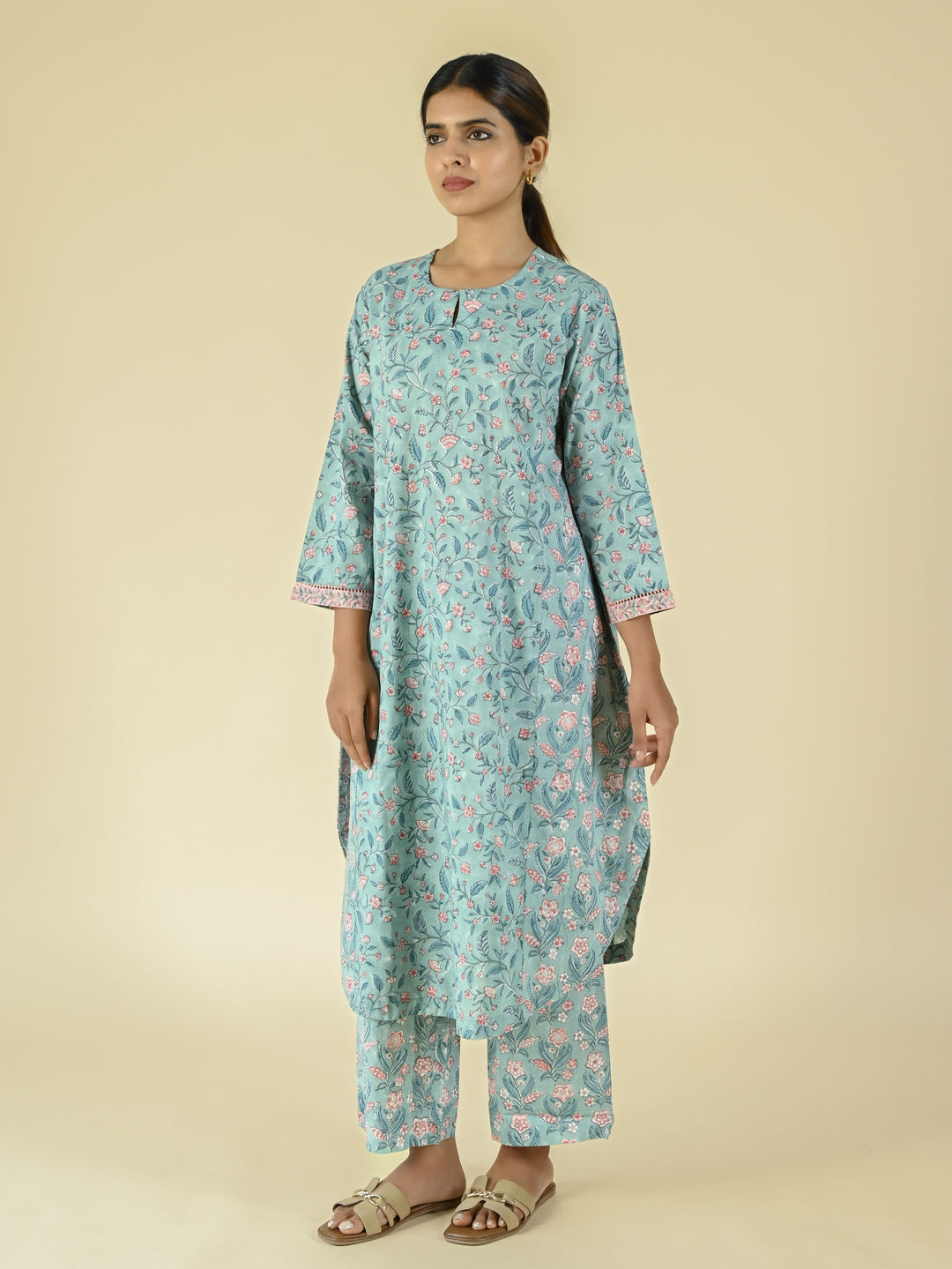 Hand block printed cotton co-ord set