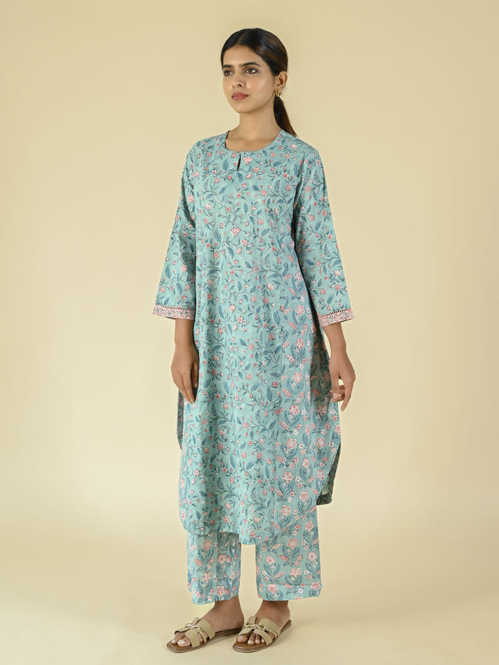 Hand block printed cotton co-ord set