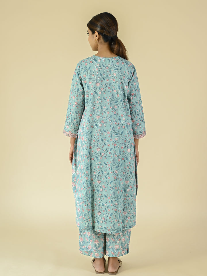 Hand block printed cotton co-ord set