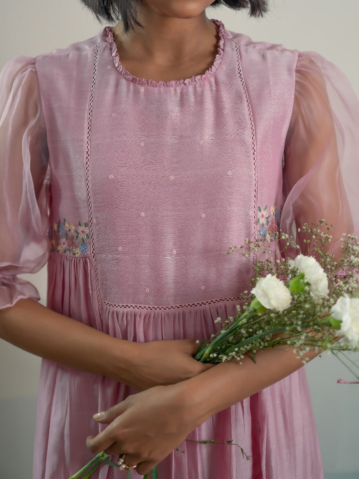 Sinopia Color Dress Rose Dress – Silpaa.in