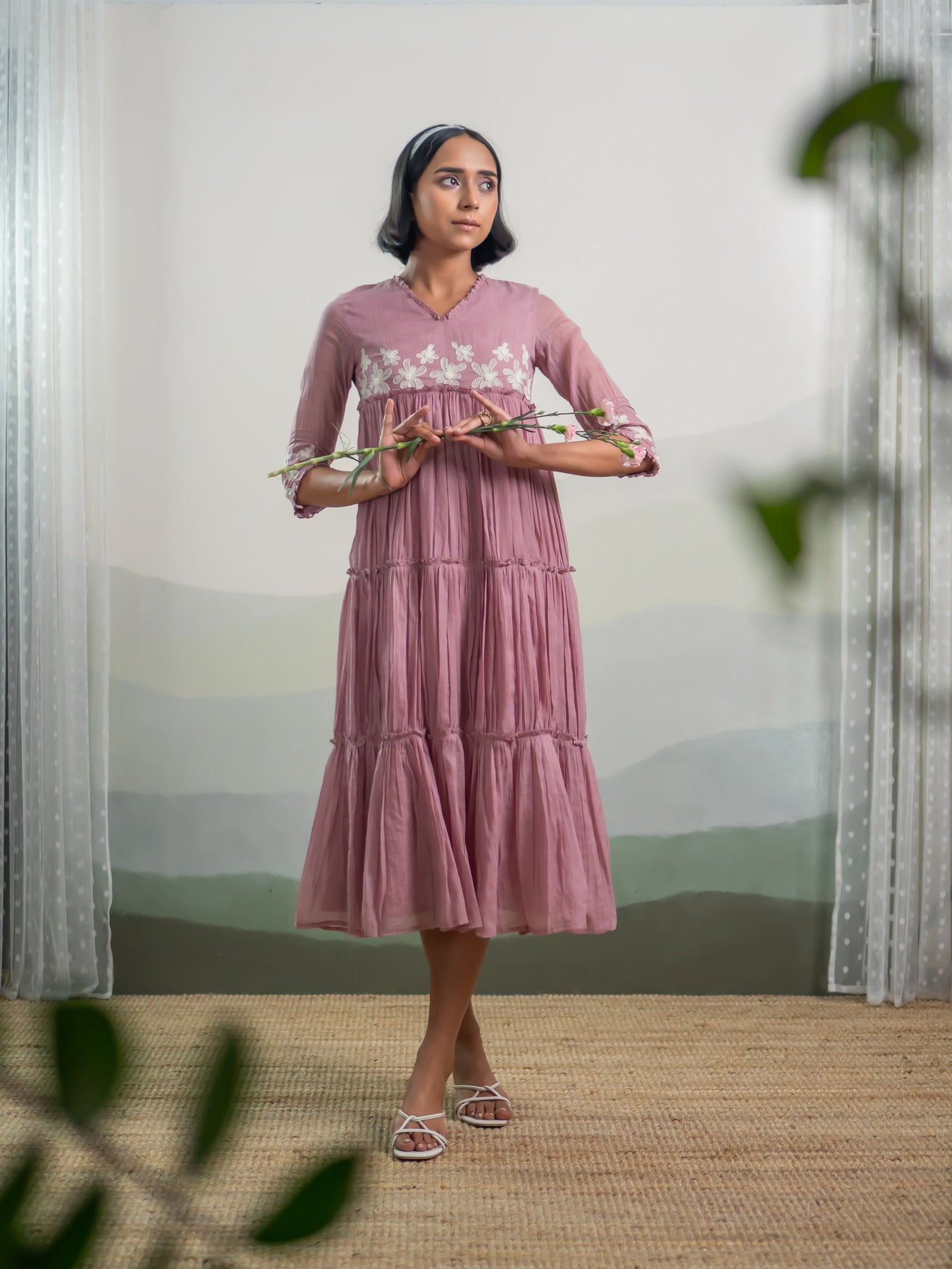 Get Online Grey Colored Designer Skater Dress Half Sleeves Round Neck Midi  Dress Party Wear Dress Formal Dresses Online In India – Lady India
