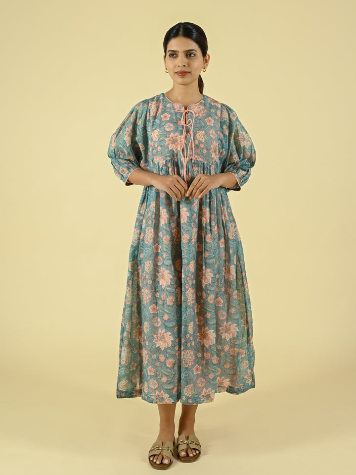 Tamara blue jaal dress