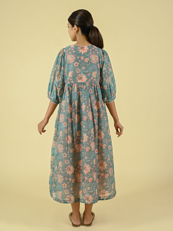Tamara blue jaal dress