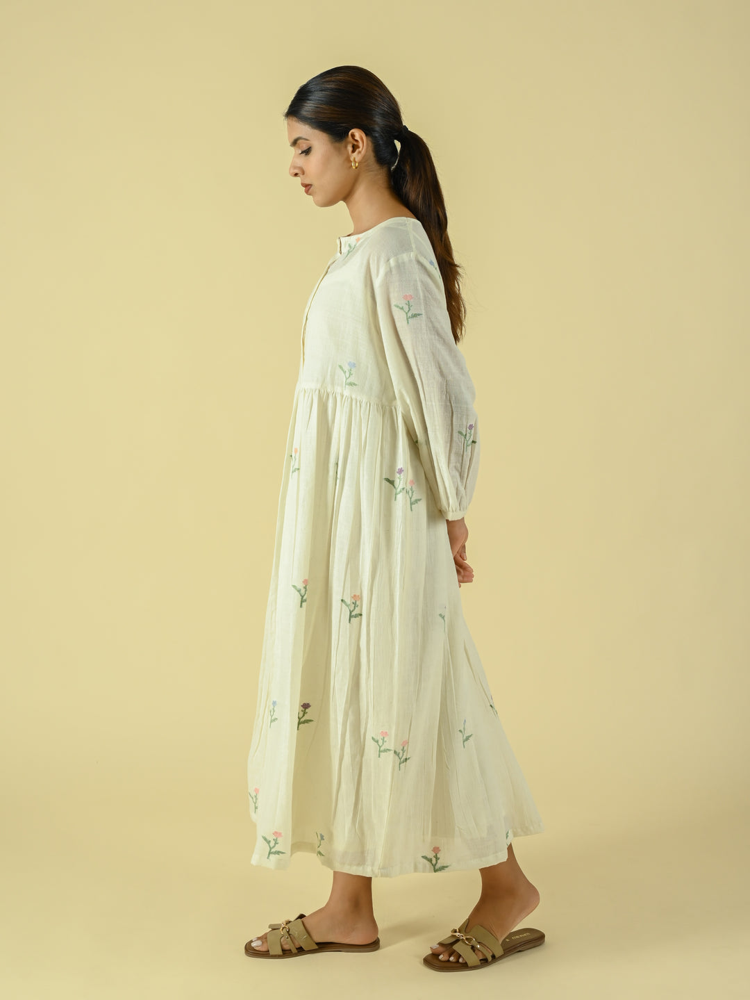 White jamdani dress