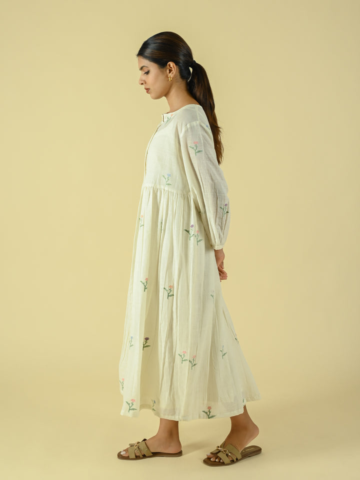 White jamdani dress