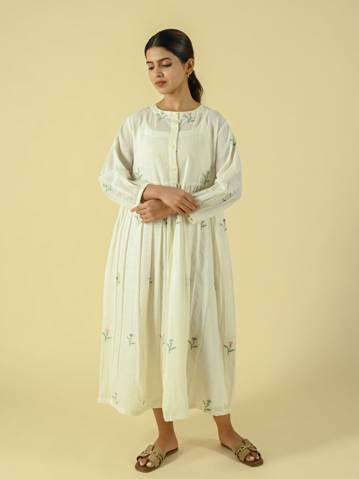 White jamdani dress