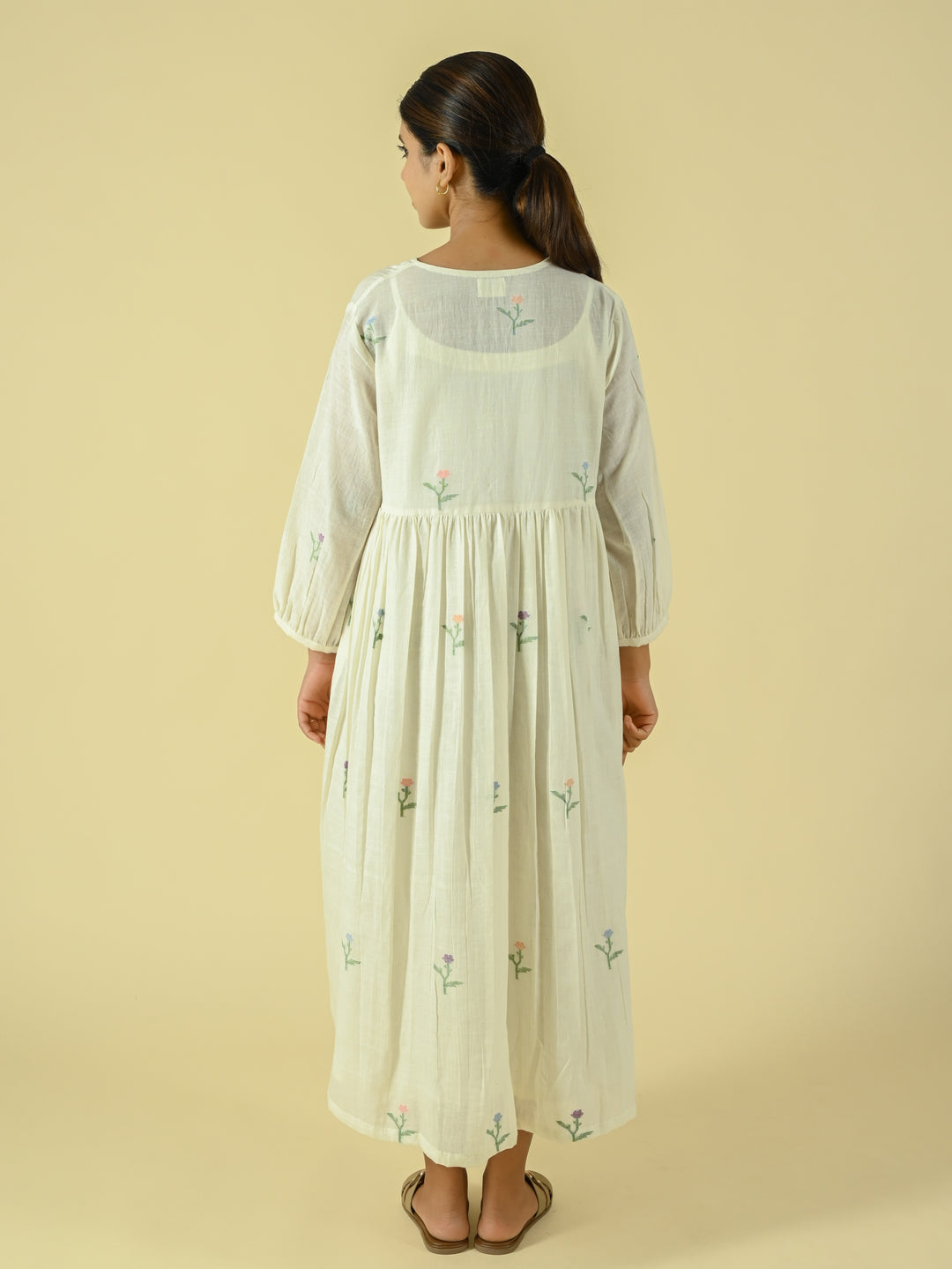 White jamdani dress