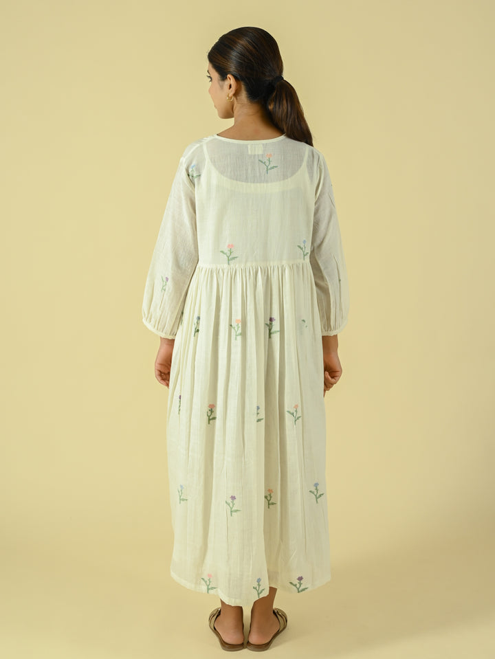 White jamdani dress